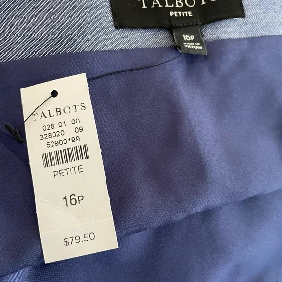 Talbots eyelet trimmed skirt. Size 16P new with tags. Lined. - Picture 3 of 4
